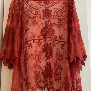 Do Everything in Love lace cardigan, burnt orange